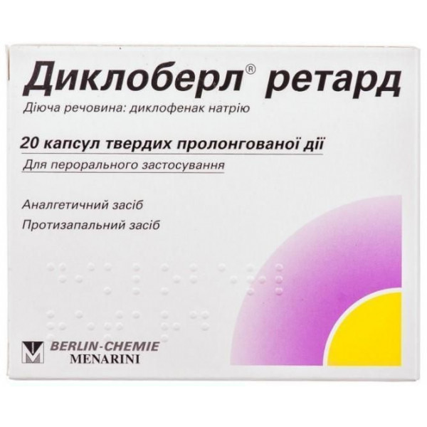 Dicloberl Retard 100 mg capsules, No. 20