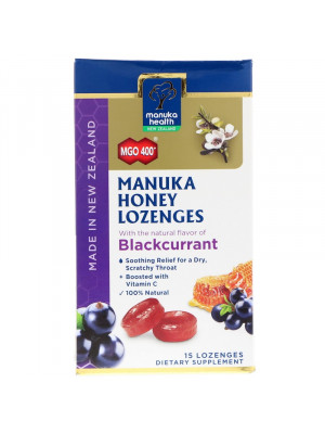 MANUKA honey lozenges, Blackcurrant, 15 lozenges