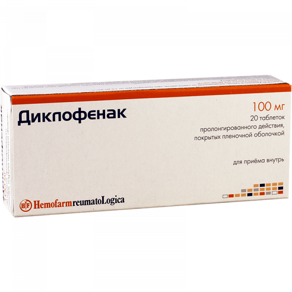 Diclofenac prolonged-release tablets p/p/o 100 mg 20 pcs