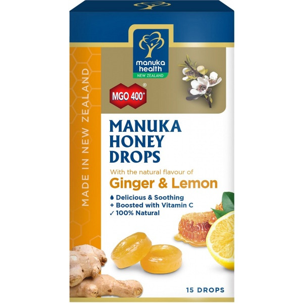  Manuka Honey Lozenges, Ginger & Lemon, 15 Lozenges