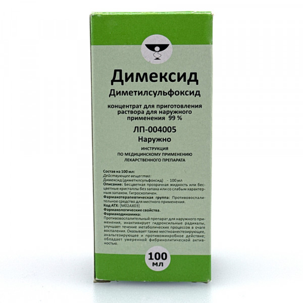 Dimexide concentrate for the preparation of a solution external. 100ml